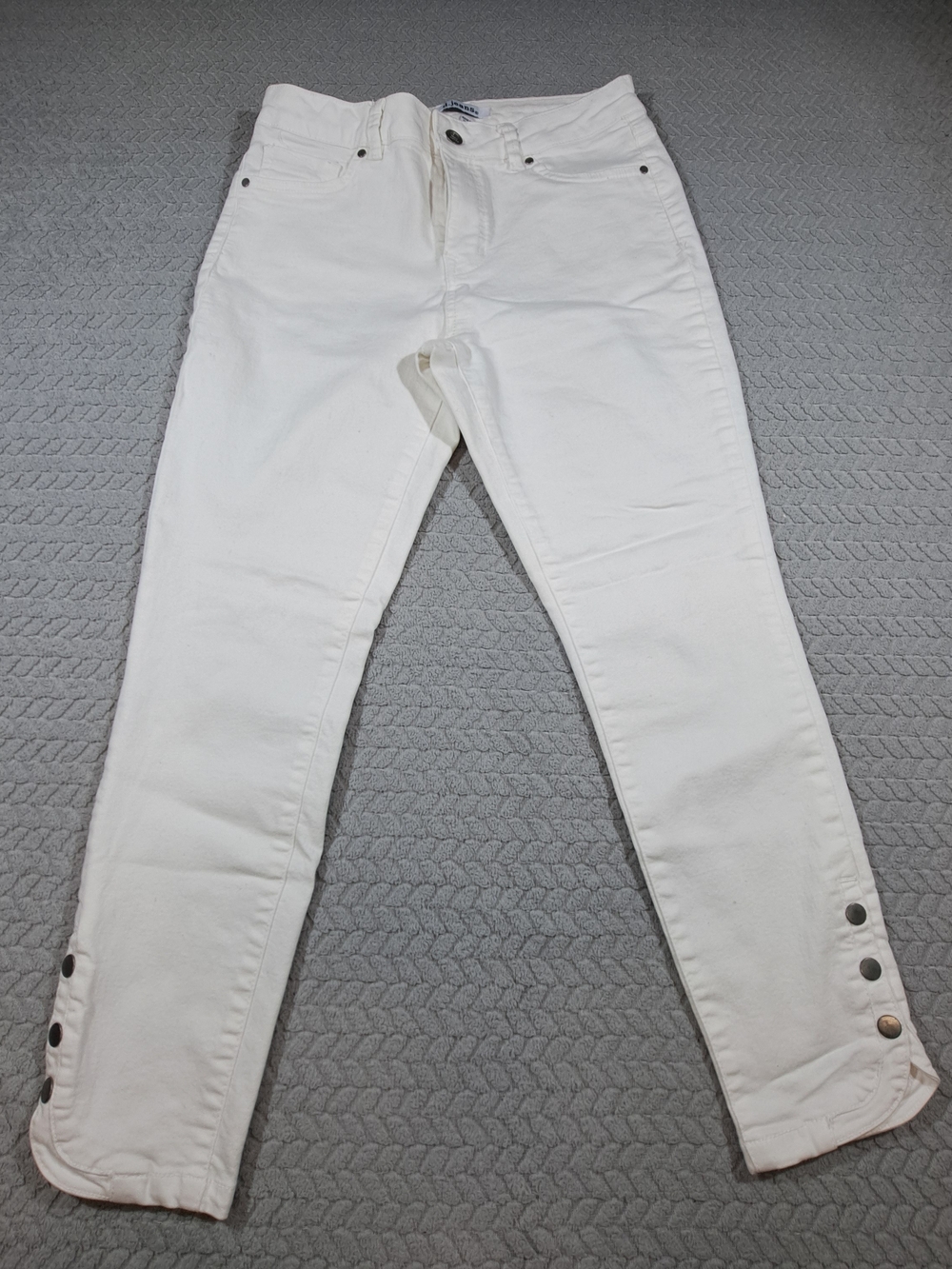 d. jeans White Skinny Button-Hem Women's Jeans